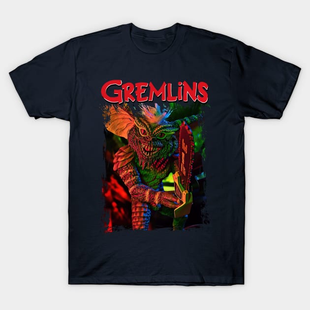 Gizmo And The Gang Iconic Characters In Gremlins Lore T-Shirt by Nychos's style